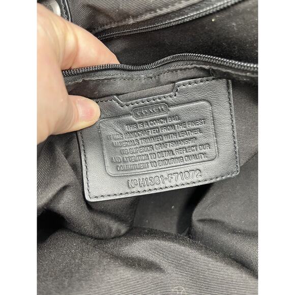 COACH‎ F71072 Gray Black Tattersall Metropolitan Tote Messenger Briefcase Bag - Picture 6 of 14